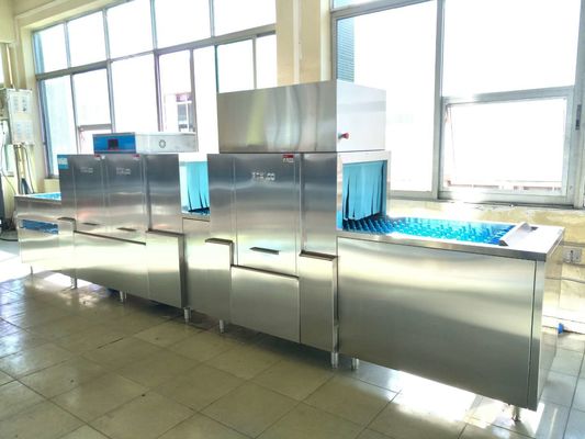 China Migrar o tipo máquina de lavagem da louça 33KW/69KW, máquina de lavar louça do estilo do restaurante fornecedor