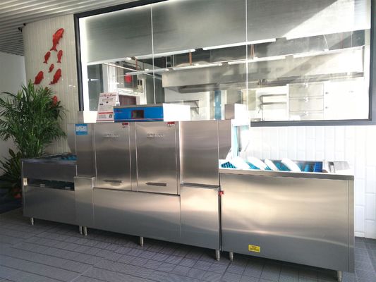 China Distribuidor da máquina de lavar louça 1600H 3900W 850D da cozinha do restaurante dentro de ECO-L390P2 fornecedor
