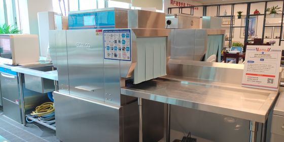 China Máquina de lavar louça alta do transporte da cremalheira do efeito de limpeza com o anti bocal de obstrução fornecedor